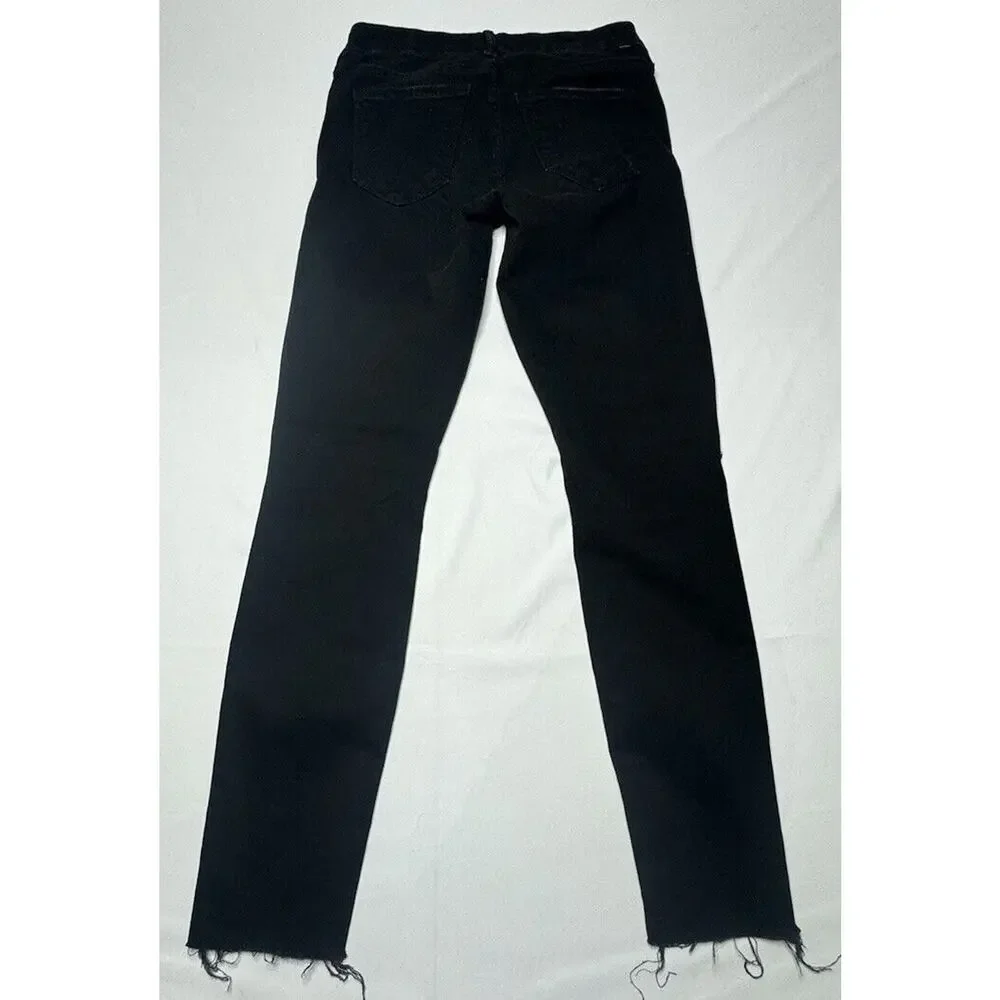 Mother Women's Black‎ Looker Ankle Fray Denim Jeans - Size 24x27*